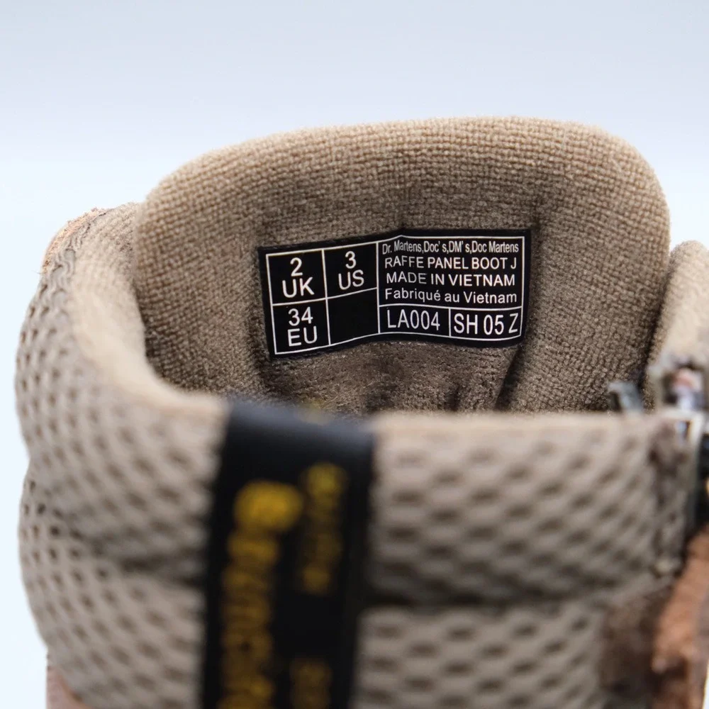 Dr Martens Raffe Panel Boot J Kids Brown Leather Suede Hiking Style Size 3 US